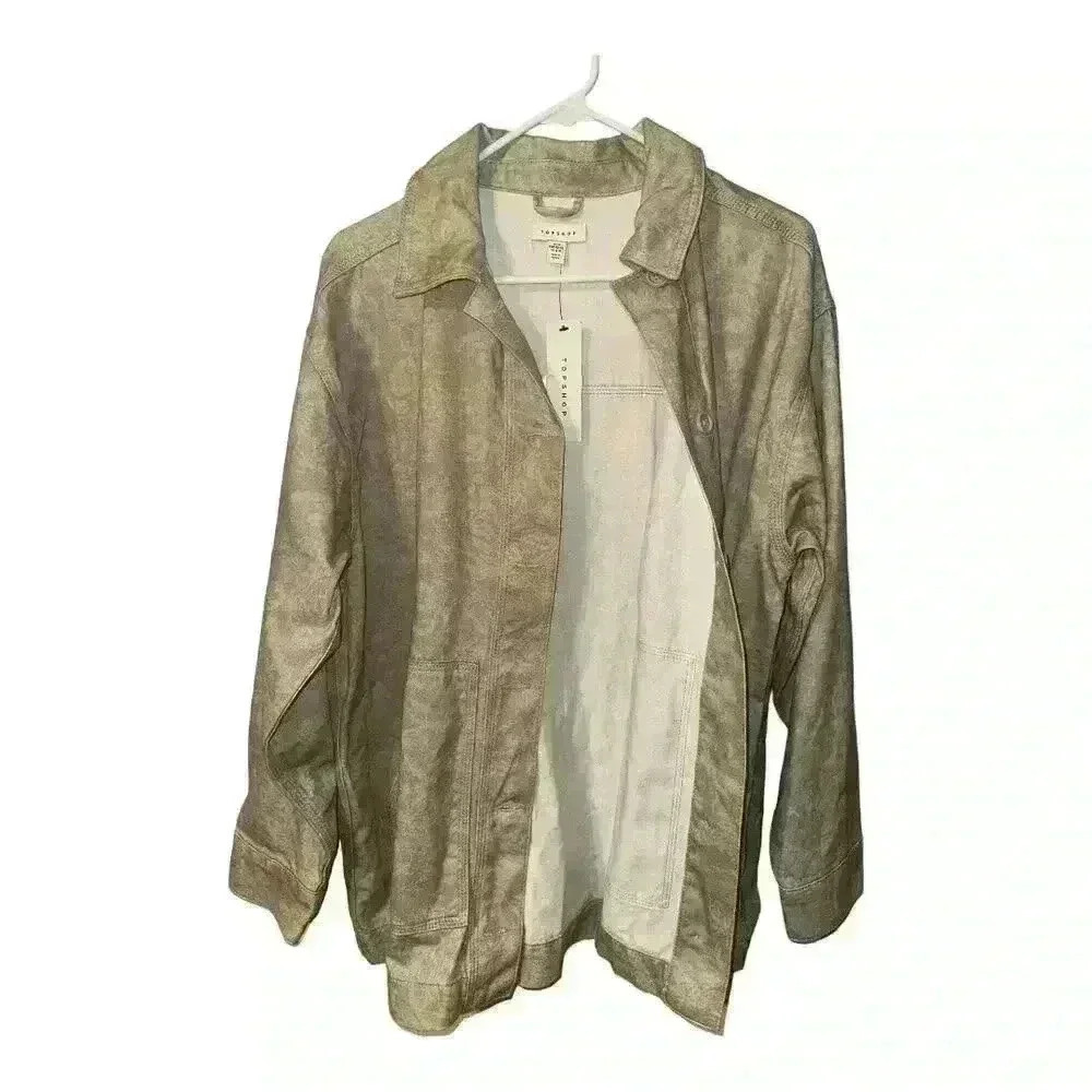 TopShop Cream‎ Floral Print Button Down Jacket. Size 8-10 - Picture 3 of 7